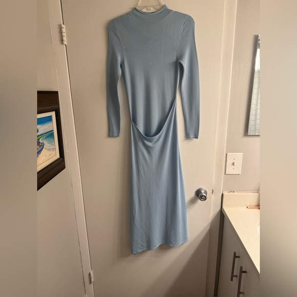 Zara Light Blue Long Sleeve Dress - Picture 3 of 6